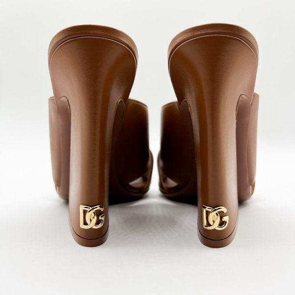 Dolce & Gabbana 105mm Crisscross Elegant Leather Slide Mules - Picture 13 of 15